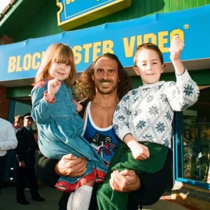 Wolf from Gladiators opening the new Blockbuster Video in Reading. 6th November 1994 Wolf from Gladiators opening the new Blockbuster Video in Reading. 6th November 1994
