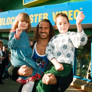 Wolf from Gladiators opening the new Blockbuster Video in Reading. 6th November 1994 Wolf from Gladiators opening the new Blockbuster Video in Reading. 6th November 1994
