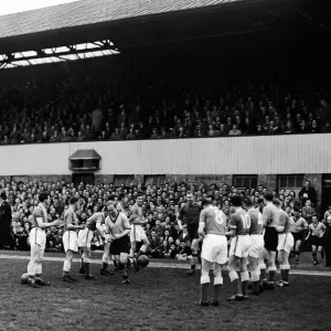 Wolverhampton Wanderers vs. Leicester. Leicester applaud Wolves as they come on to