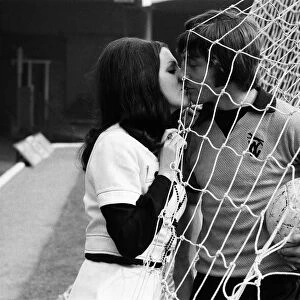 Wolves centre-forward John Richards at Molineux with his girlfriend, September 21, 1972