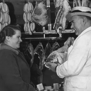 Woman at Butchers Shop, January 1962 Woman at Butchers Shop, January 1962