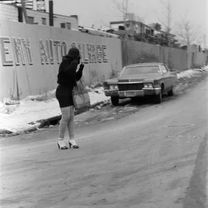 A Woman Standing in the Road Print A Woman Standing in the Road Print