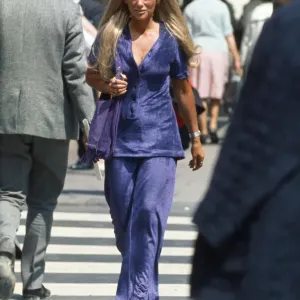 Woman walking down Kings Road, Chelsea, London. June 1970 Woman walking down Kings Road, Chelsea, London. June 1970