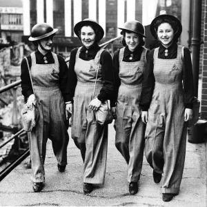 Women from the Fire Watching Service in Falmouth Cornwall in their uniforms