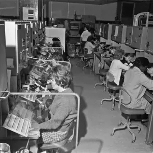 Women night workers at Texas Instruments Ltd in Bedford Circa February 1970 Women night workers at Texas Instruments Ltd in Bedford Circa February 1970