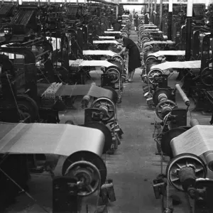 Women Operating Looms Print, Milan Mill Circa 1955 Women Operating Looms Print, Milan Mill Circa 1955