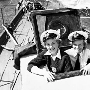 Women sailors on the sailing ship Creole at Dartmouth. 3rd July 1956