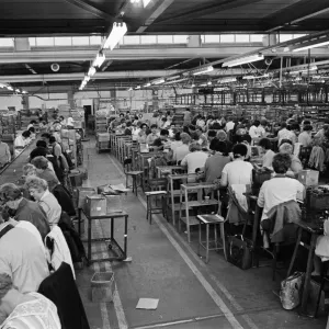 Women part time workers on the production lines at the Lesney toy factory, Hackney Wick Women part time workers on the production lines at the Lesney toy factory, Hackney Wick