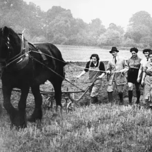 Women trainees at the Cheshire Agricultural College in Nantwich during Second World War