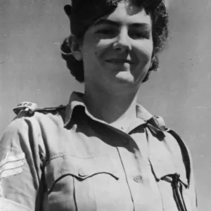 Print of a woman in uniform, likely from the Women's Auxiliary Corps, India Print of a woman in uniform, likely from the Women's Auxiliary Corps, India