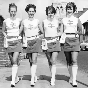 British Rail Women Workers in Mini Skirts Print