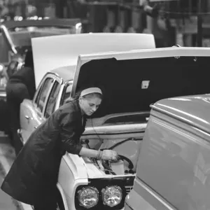 Women working on the Vauxhall Victor production line at the Vauxhall motor factory in