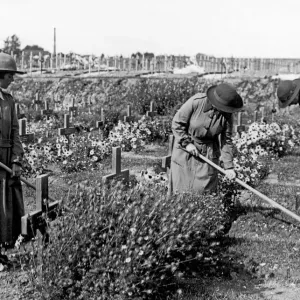 The Womens Army Auxiliary Corps gardeners seen here tending the graves of our fallen The Womens Army Auxiliary Corps gardeners seen here tending the graves of our fallen