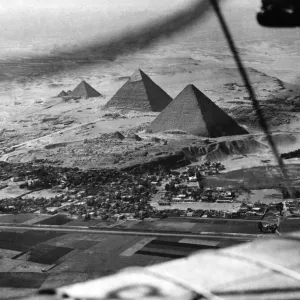 A wonderful view of the pyramids from a R. A. F. Bomber Transport A wonderful view of the pyramids from a R. A. F. Bomber Transport
