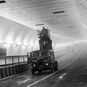 Work still in progress on the air ventilators in the new Clyde tunnel in Glasgow which Work still in progress on the air ventilators in the new Clyde tunnel in Glasgow which