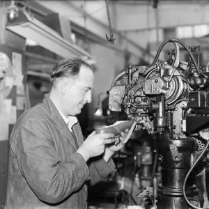 A worker at the Mansfield shoe factory in Northampton stitching a leather upper before A worker at the Mansfield shoe factory in Northampton stitching a leather upper before