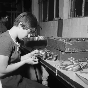 Workers at a decorative metalware works in Birmingham, West Midlands. 5th October 1967 Workers at a decorative metalware works in Birmingham, West Midlands. 5th October 1967