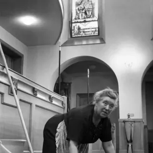 Workers are Honoured in glass, Mrs. Mopp has been given a place of honour in a new church