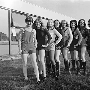 Workers in hot pants at Dewhirst, Redcar. 1971