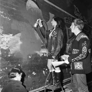Working on the new bar at the Double Zero club. 16th October 1968 Working on the new bar at the Double Zero club. 16th October 1968