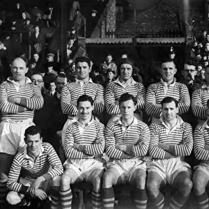 Workington Rugby league team pose for a group photograph Left to right