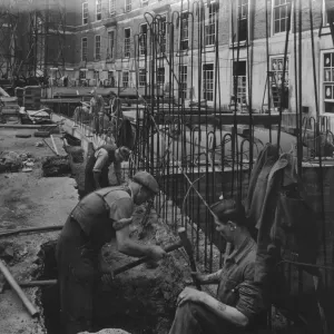 Workmen busy on Bristols new Council housing in July 1948 Workmen busy on Bristols new Council housing in July 1948