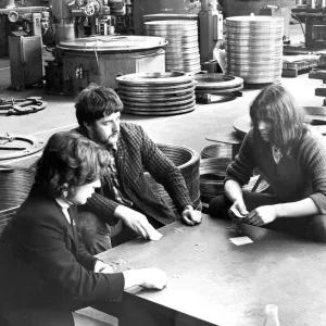 Workmen playing cards during a break at Leadgate Engineering in 1972