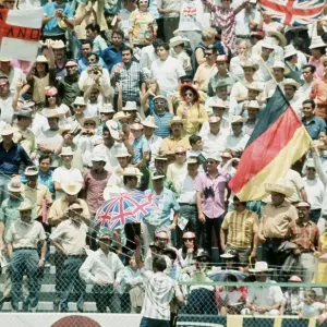 1970 World Cup England Fans Waving Union Jack Print
