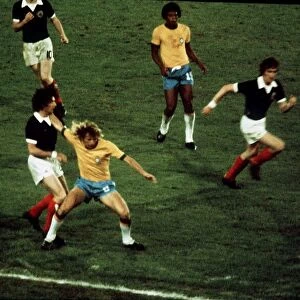 World Cup 1974 Scotland Brazil Morgan grabbed round neck
