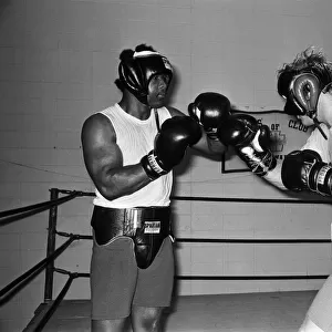 World heavyweight champion George Foreman during a training session at Hayward Boys Club