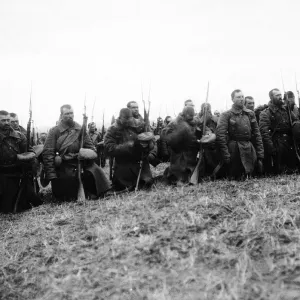 World War One 1914 - Troops on their knees praying during a religious service World War One 1914 - Troops on their knees praying during a religious service