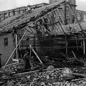 World War Two Air Raids, Birmingham, 9th April 1940. Damage in West Midlands town after