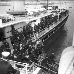 World War One Belgian Army Soldiers arriving by ship at Ostend from Le Havre Circa World War One Belgian Army Soldiers arriving by ship at Ostend from Le Havre Circa