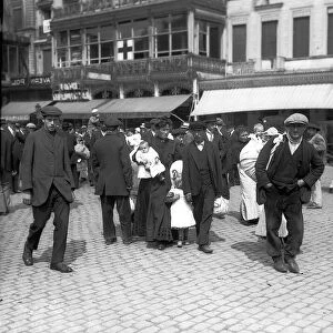 World War One Brussels Street Scene August 1914 A family of refugees reach