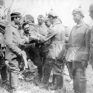 World War I Issuing rations to German soldiers World War I Issuing rations to German soldiers