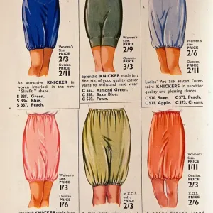 World War II Fashion Print - 1939 Knickers Bloomers Underwear