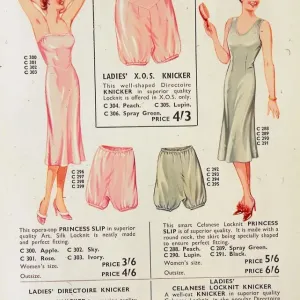 World War II Fashion Print 1939 Women's Underwear Knickers (00007)