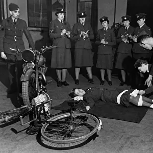 World War II Women. W. A. A. F. Service police women in training. W. A. A. F