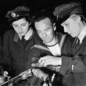 World War II Women. W. A. A. F.s learning to be electricians