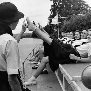 World War II Women. Young girls of the sea scouts seen here keeping fit so they may join World War II Women. Young girls of the sea scouts seen here keeping fit so they may join