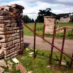 World War Two - Second World War - The gates of the Haltwhistle prisoner of war camp with