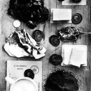 World War Two - Second World War - The picture shows a persons ration allowance for one World War Two - Second World War - The picture shows a persons ration allowance for one