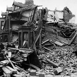 World War Two - Second World War - The ruins after a German air raid on a North East of