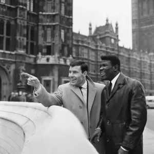 World Welterweight champion Emile Griffith with challenger Dave Charnle World Welterweight champion Emile Griffith with challenger Dave Charnle