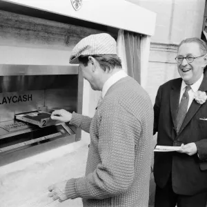 The Worlds First ATM, Cash Machine is unveiled at Barclays Bank, in Enfield, Middlesex The Worlds First ATM, Cash Machine is unveiled at Barclays Bank, in Enfield, Middlesex