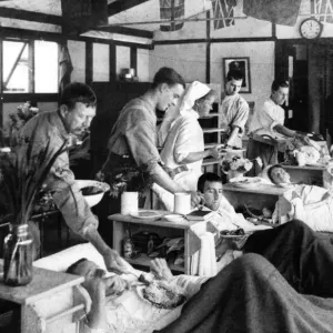 Some of the wounded from the first day of the Somme offensive seen here in hospital back Some of the wounded from the first day of the Somme offensive seen here in hospital back