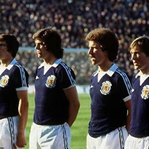 Wprld Cup 1978. Scotland players line up before match v Holland June 1978