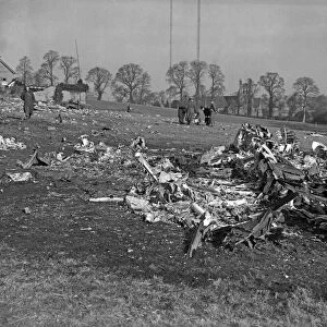 The wreckage of a Junkers Ju 88 F1+BT Wk Nr 7188 of III / KG 76 at Wychbold