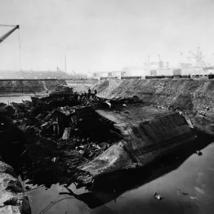 Wreckage of SS Malakand, a cargo liner which was loaded with munitions at the Huskisson Wreckage of SS Malakand, a cargo liner which was loaded with munitions at the Huskisson