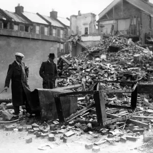 A wrecked shelter following a Nazi raid, Devonshire. May 1942 A wrecked shelter following a Nazi raid, Devonshire. May 1942